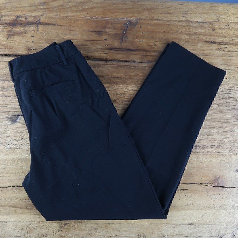A NEW DAY BLACK PLEATED STRAIGHT LEG STRETCH OFFICE WORK BUSINESS PANTS SIZE 2